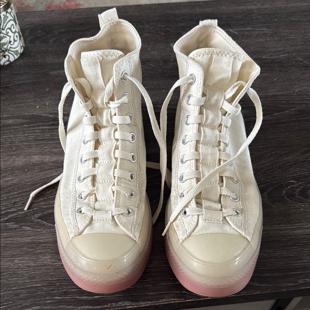 Men’s Cream High-Top Sneakers